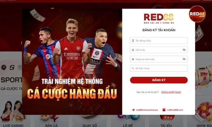 Đăng ký nhanh tài khoản để tham gia xóc đĩa Red88